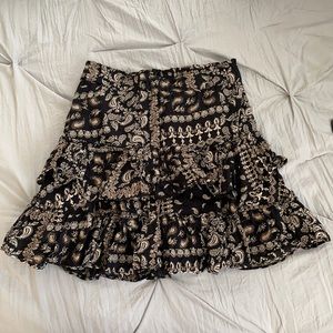 Free People Bandana Print skirt black/ cream